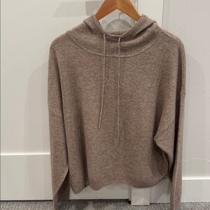 Aqua Cashmere Wheat color hooded Sweater